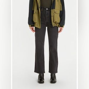 Levis ribcage cropped boot bootcut jeans 27 washed black